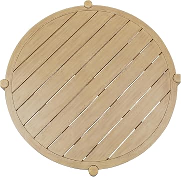 Nathan James Bora Round Outdoor Coffee Table, Farmhouse Wood Coffee Table for Patio or Porch, Solid Acacia Wood