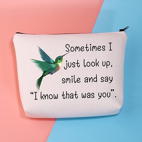 Miniatura 6 de BDPWSS Bolsa de maquillaje para colibrí, regalo conmemorativo de colibrí, Sometimes I Just Look Up Smile And Say I Know That Was You Gift, Ese era