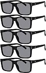 Eyekepper 5-pack Oversized Reading Glasses Women Men Square Large Frame Readers +1.75