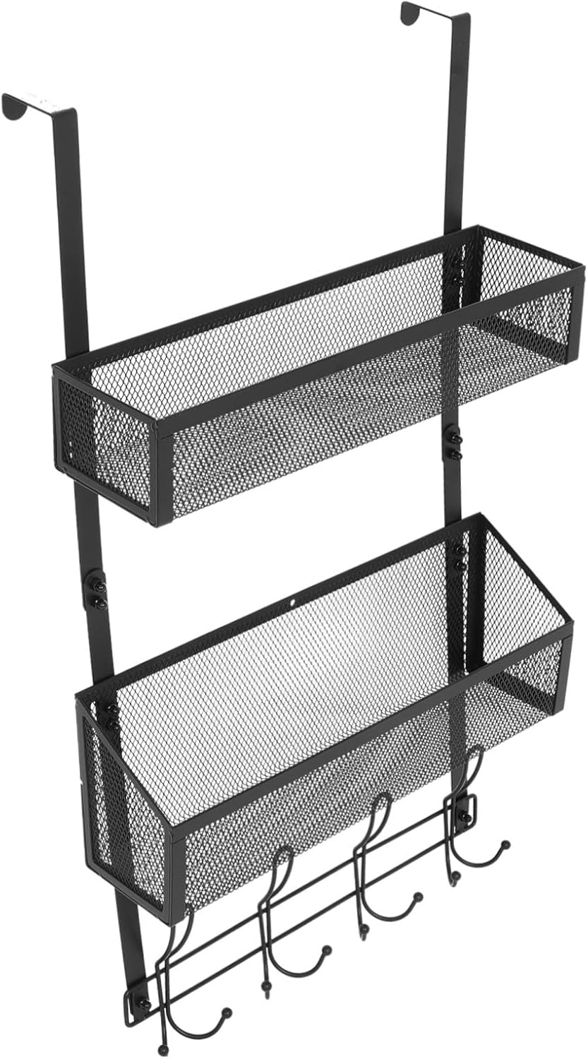 Hanging Basket Behind Door Over Door Hooks for Storage for Kitchen Bathroom