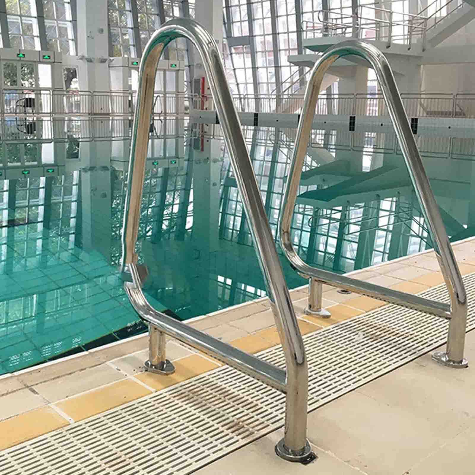 Barandilla de la piscina, Pasamanos de piscina con capacidad de carga de 250 libras, pasamanos de piscina inoxidables humanizados