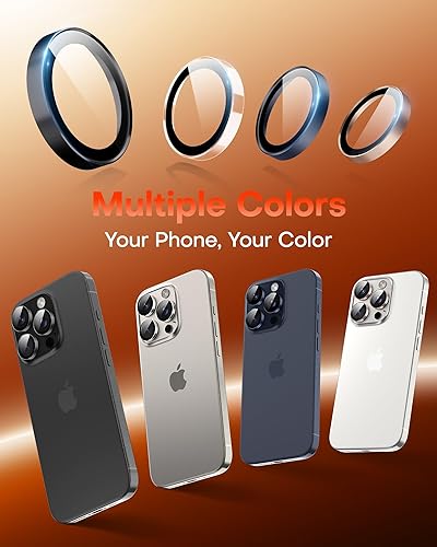 Miniatura 8 de TOCOL Protector de lente de cámara para iPhone 15 Pro Max/Protector de lente de cámara para iPhone 15 Pro de vidrio templado HD individual,