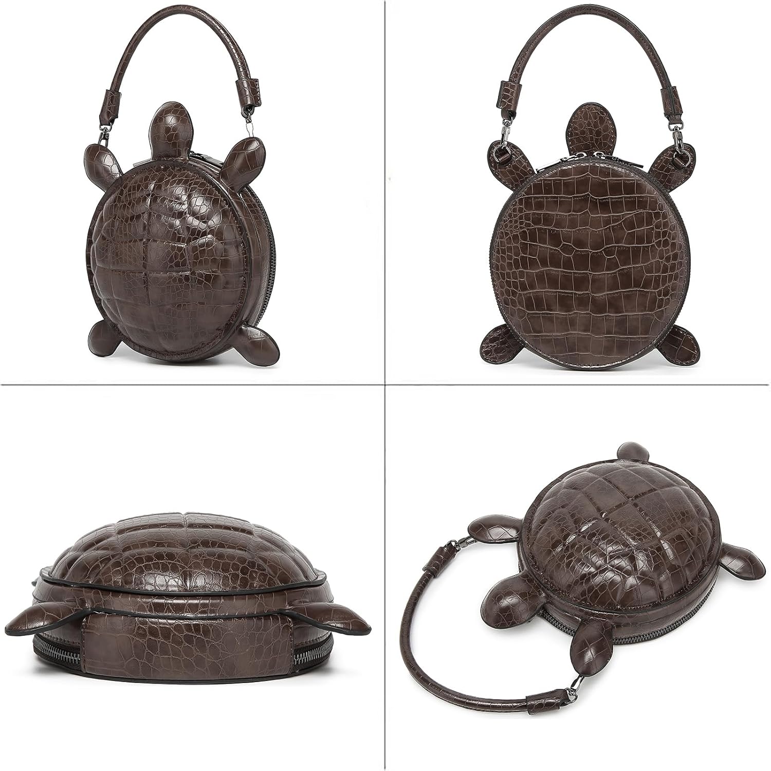 Men and Women PU Leather Unique Novelty Turtle Shaped Crossbody Shoulder Bag Handbag Purse - Image 4