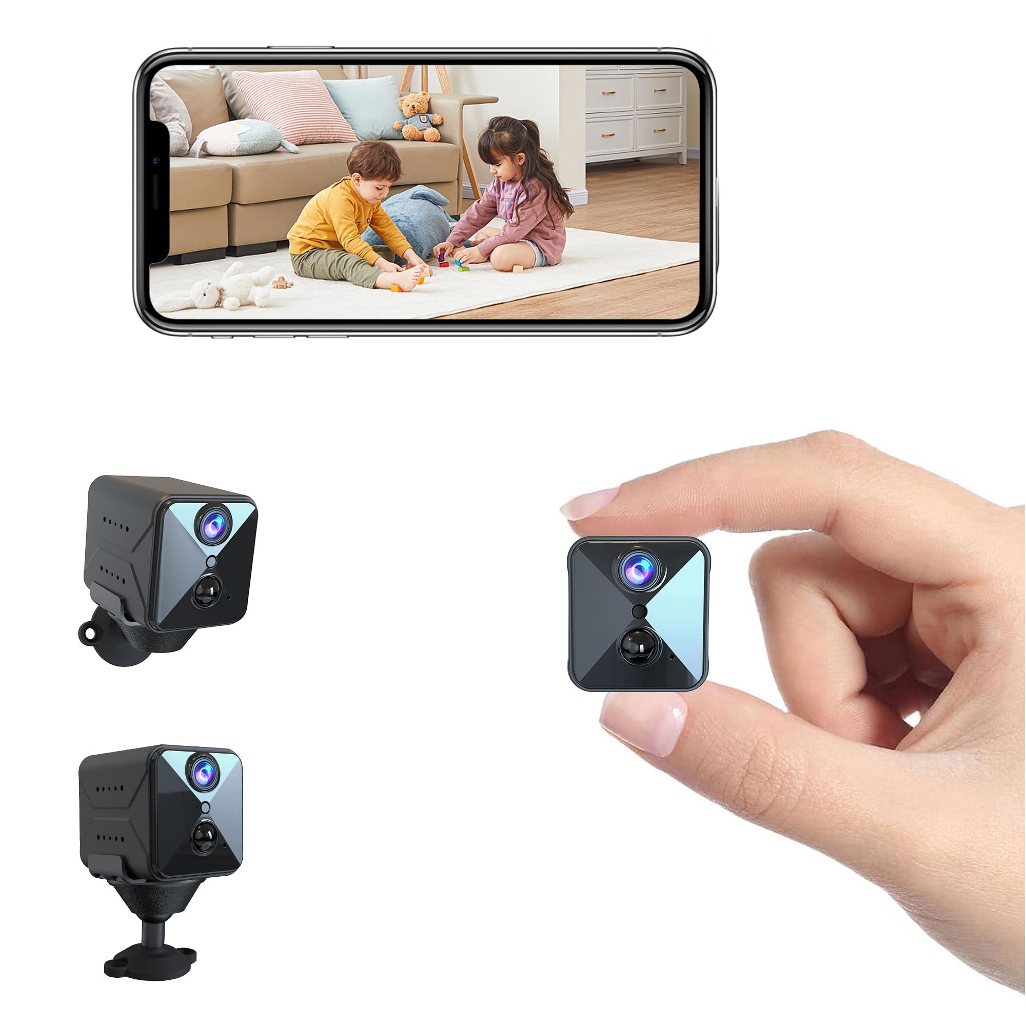 2025 Upgraded Security Camera,4K HD Mini Cam for Home with Night Vision,100 Days Long Battery Life, Motion Detection,Remote Viewing,Wireless Camera for Pet/Baby/Nanny Surveillance