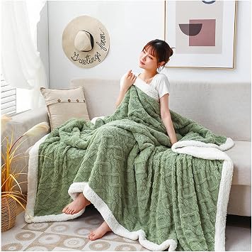 Sherpa Throw Blanket for Couch Luxury Bed Blanket Twin/Queen/King Size for All Season Thick and Warm Blanket,Fleece Summer Autumn Fall Winter Spring Blankets  Color #1 , Size 150x200cm/59x78in