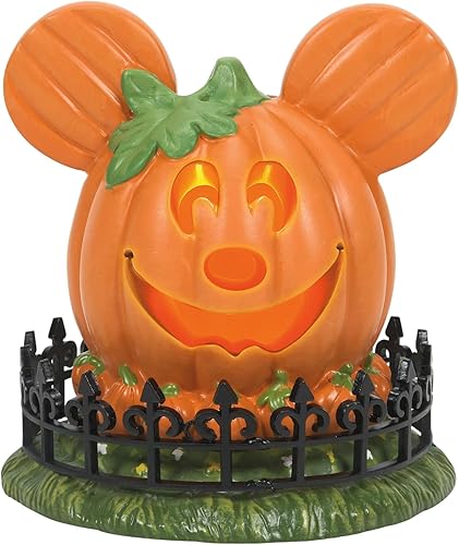 Department 56 Disney Village - Figura iluminada de Mickey Mouse Town Center, accesorios de Halloween, 4 pulgadas, multicolor