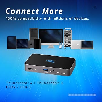 OWC 5 Port Thunderbolt Hub - 60W Charging, Thunderbolt 4, USB 3.2, Compatible with Macs and PCs