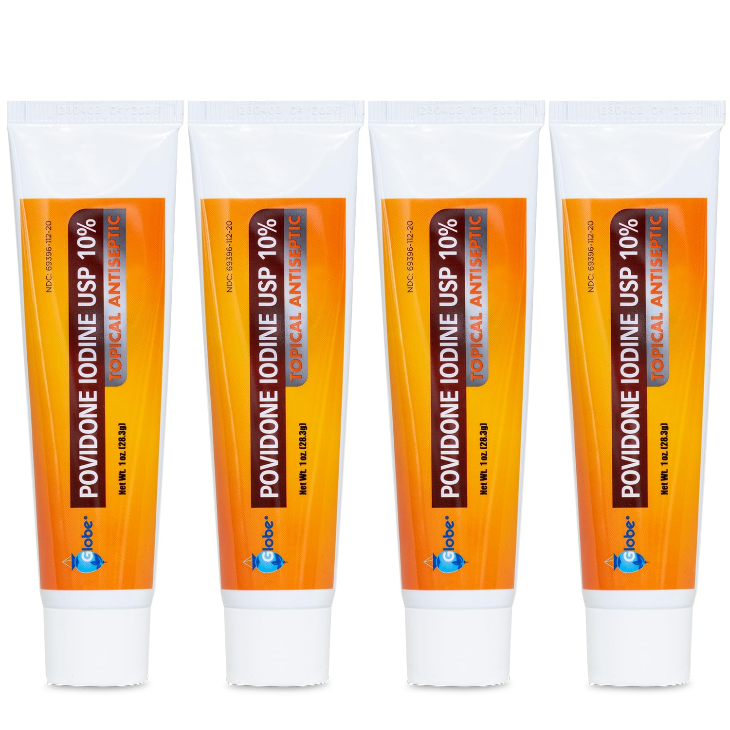 Globe 4 Pack Povidone Iodine 10 First Aid Ointment 1 Oz for Cuts Scrapes Burns Compare to Betadine