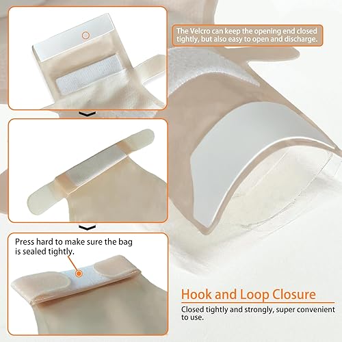 Miniatura 5 de 50 bolsas de colostomía, suministros de ostomía de 0.591 in a 2.559 in, bolsa drenable de una sola pieza para cuidado del estoma de leostomía, corte