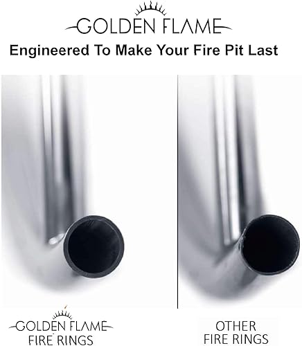 Miniatura 2 de Golden Flame Sartén redonda de 30 pulgadas con quemador de anillo de fuego redondo de acero inoxidable de 24 pulgadas, resistente a la intemperie,
