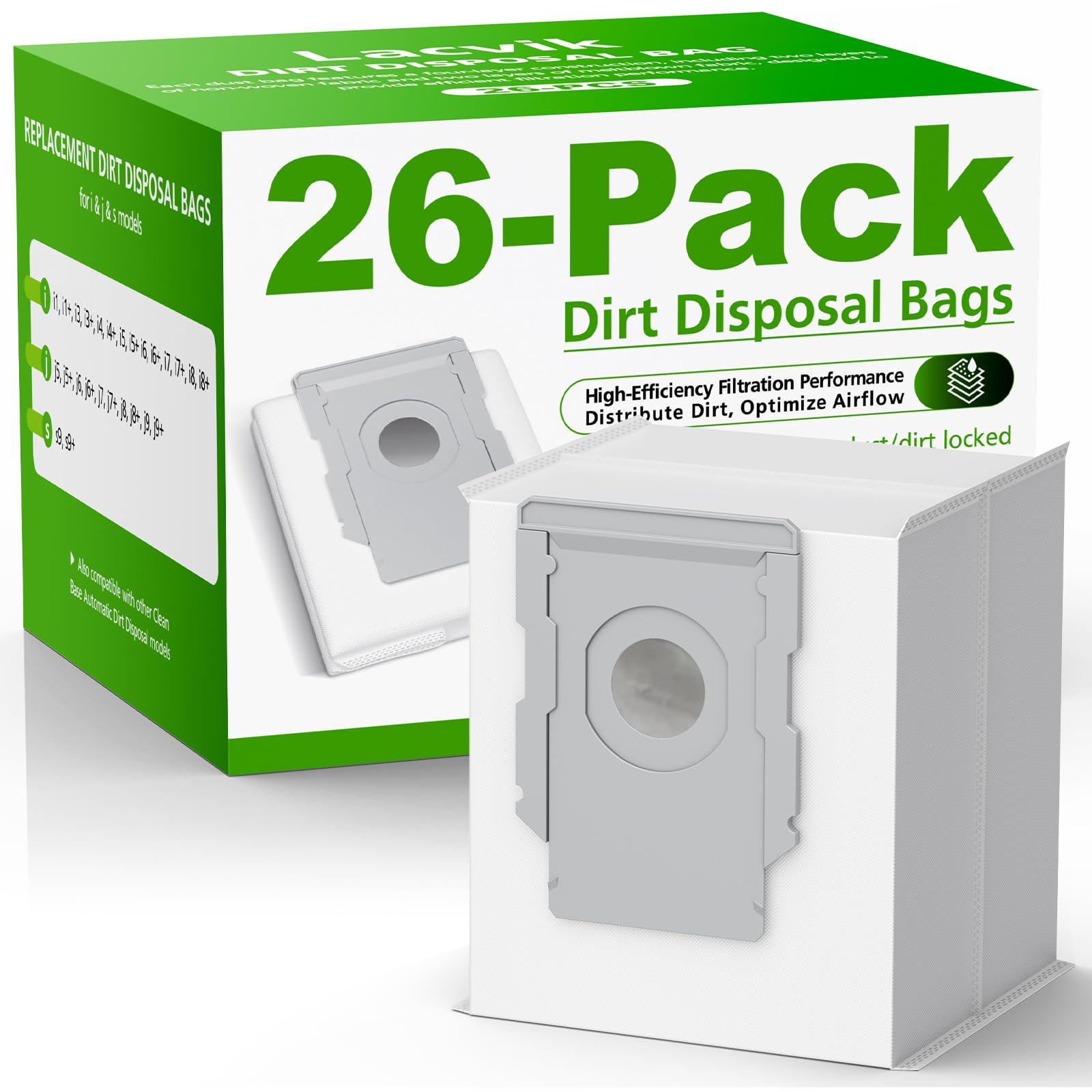 26 Pack Roomba Vacuum Bags for iRobot Roomba 415X 104 105 405 504 505 705