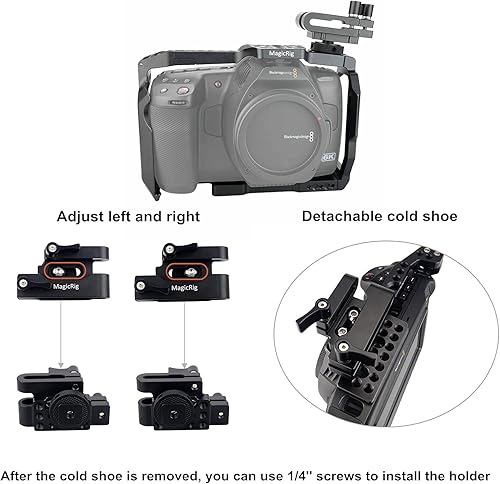 Miniatura 3 de Kit de jaula para cámara compatible con BMPCC 6K Pro y 6K G2 para cámara Blackmagic Pocket Cinema 6K Pro y 6K G2