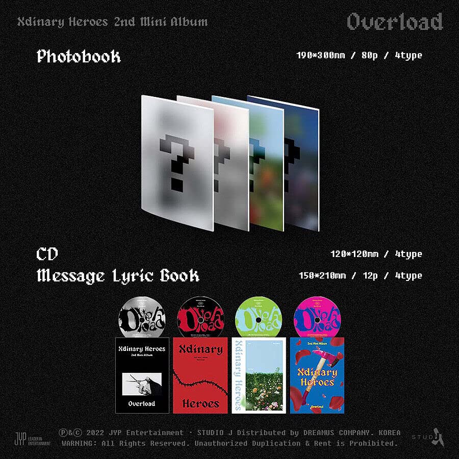 Amazon.com: XDINARY HEROES OVERLOAD 2nd Mini Album ( A + B + C + D