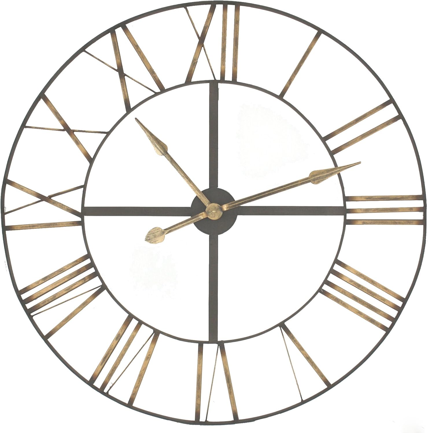 Cavalrywolf Extra Large Skeleton Frame Wall Clock With Roman Numerals