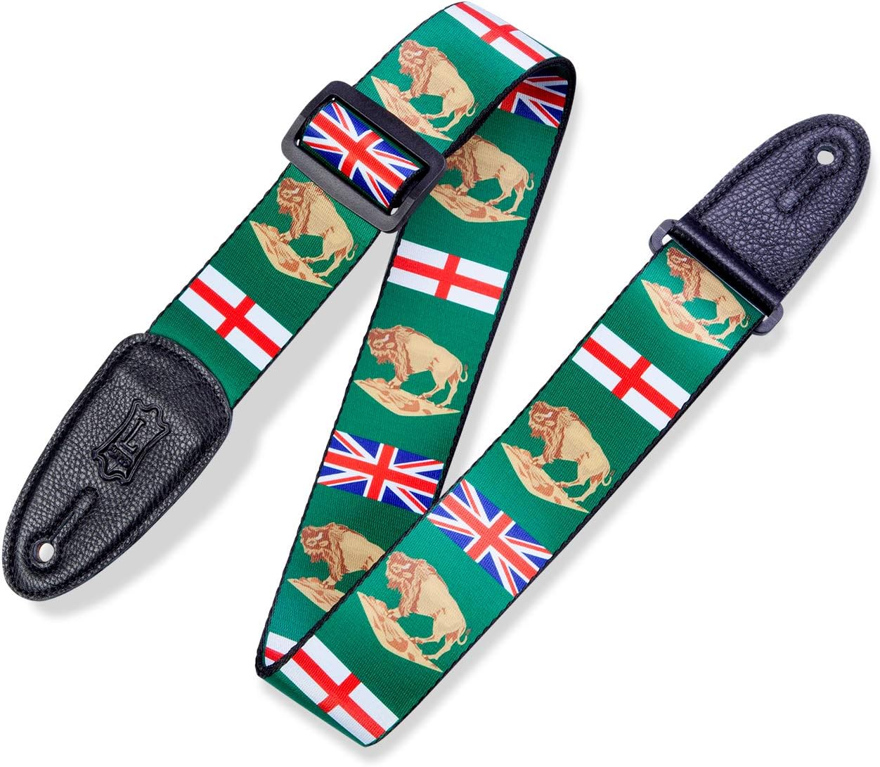 Levy's Leathers 2" Polyester Guitar Strap Yukon Design; White, Blue, and Green (MPPV2-YT)