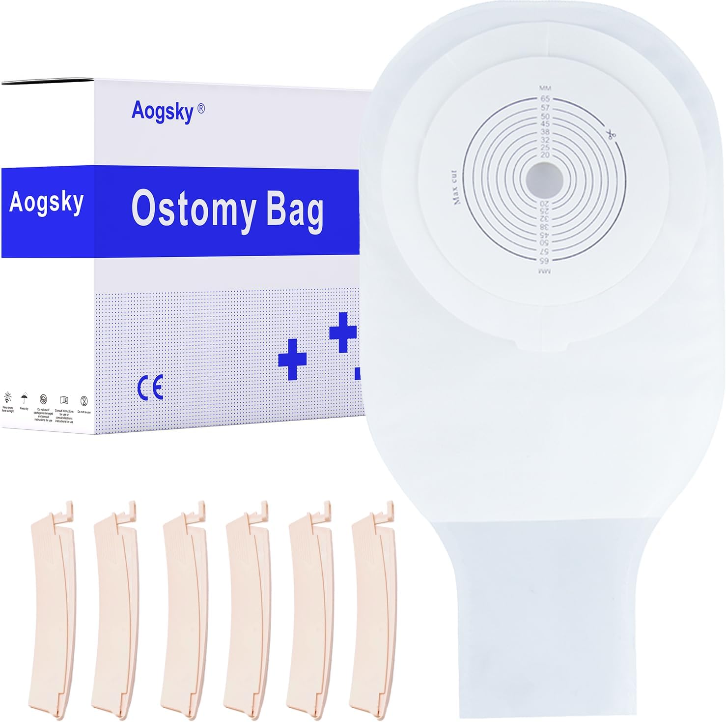 33PCS One Piece Ostomy Bag Fit For Ileostomy Care Supplies Cut To Fit 15-60MM Ostomy Supplies