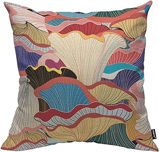 HOSNYE Mushrooms Cotton Linen Throw Pillow Case Beautiful Graphic Patter...