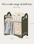 ROBOTIME Lit bébé, Lit bébé en bois, Lit enfant en bois avec rangement, Literie et Crochets en bois 22’’, Meubles de poupée pour les filles américaines Âges 3+ (Vert)