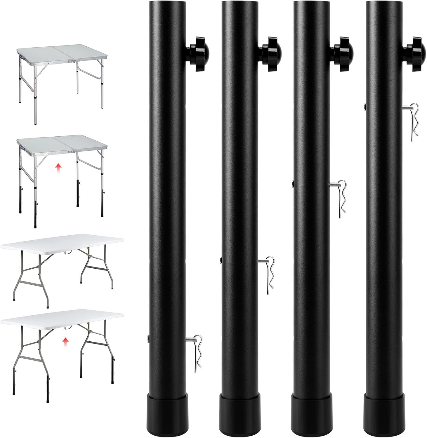 Runspich Folding Tables Adjustable Table Leg Extenders and