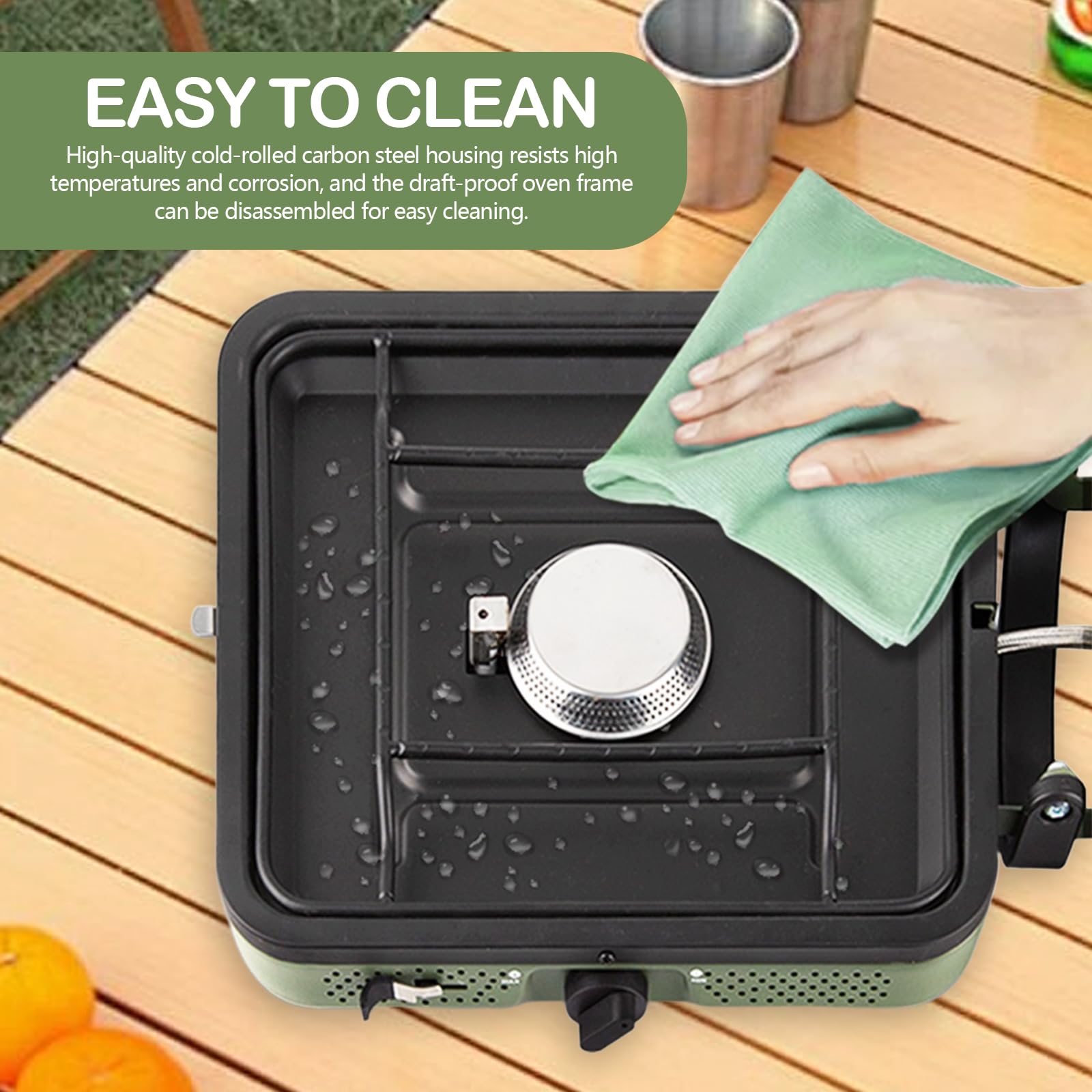 Réchaud De Camping 2-En-1 4400W 2 Brûleurs Pliable Portable Brûleur Réglable Avec Plaque De Cuisson Poignée Tuyau De Gaz Sac De Transport