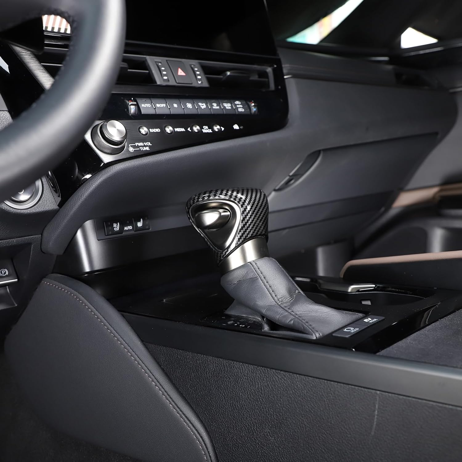 Sekhyna Gear Shift Knob Cover Trim Compatible with Lexus ES ES250 ES300h 350 2018-2023,ABS Central Control Gear Shift Knob Shift Lever Protection Trim Accessories 1PCS (ABS Carbon)