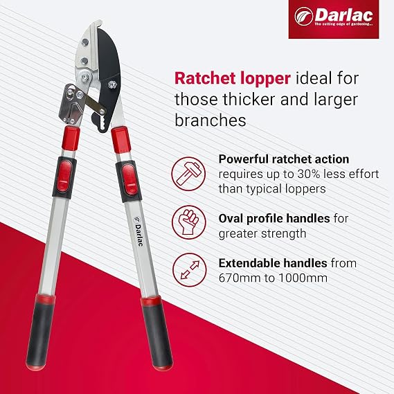 Darlac Telescopic Ratchet Lopper 50mm Cut SK5 Steel