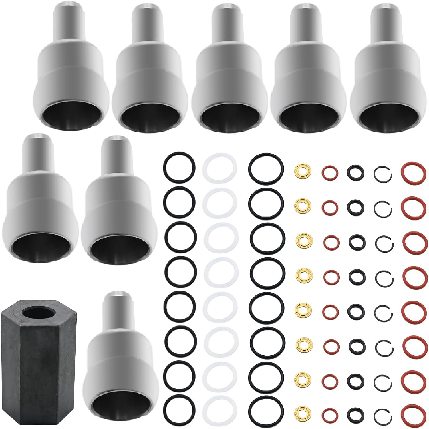 8 Set of Oil Rail Leak Repair Kit Replacement for Ford 6.0L Powerstroke 2003 2004 2005 2006 2007 High Pressure Ball Tool O-Ring and Injector Seal Kits