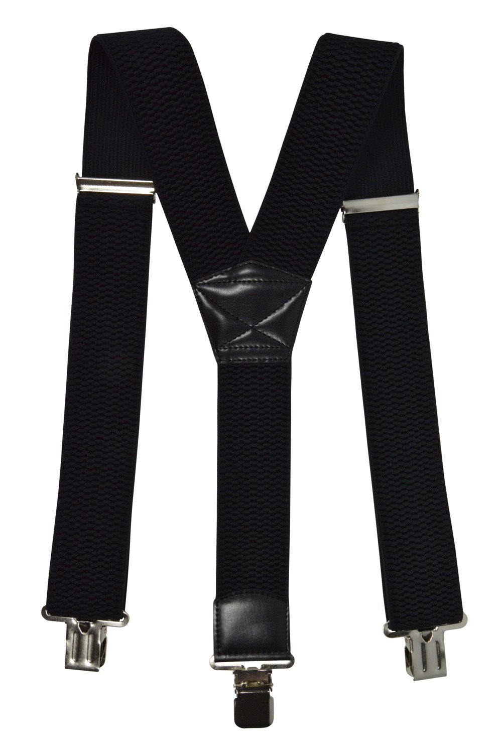 Olata Men's Heavy Duty Y-Shape Braces/Suspenders with Extra Wide Straps - 5cm. Black