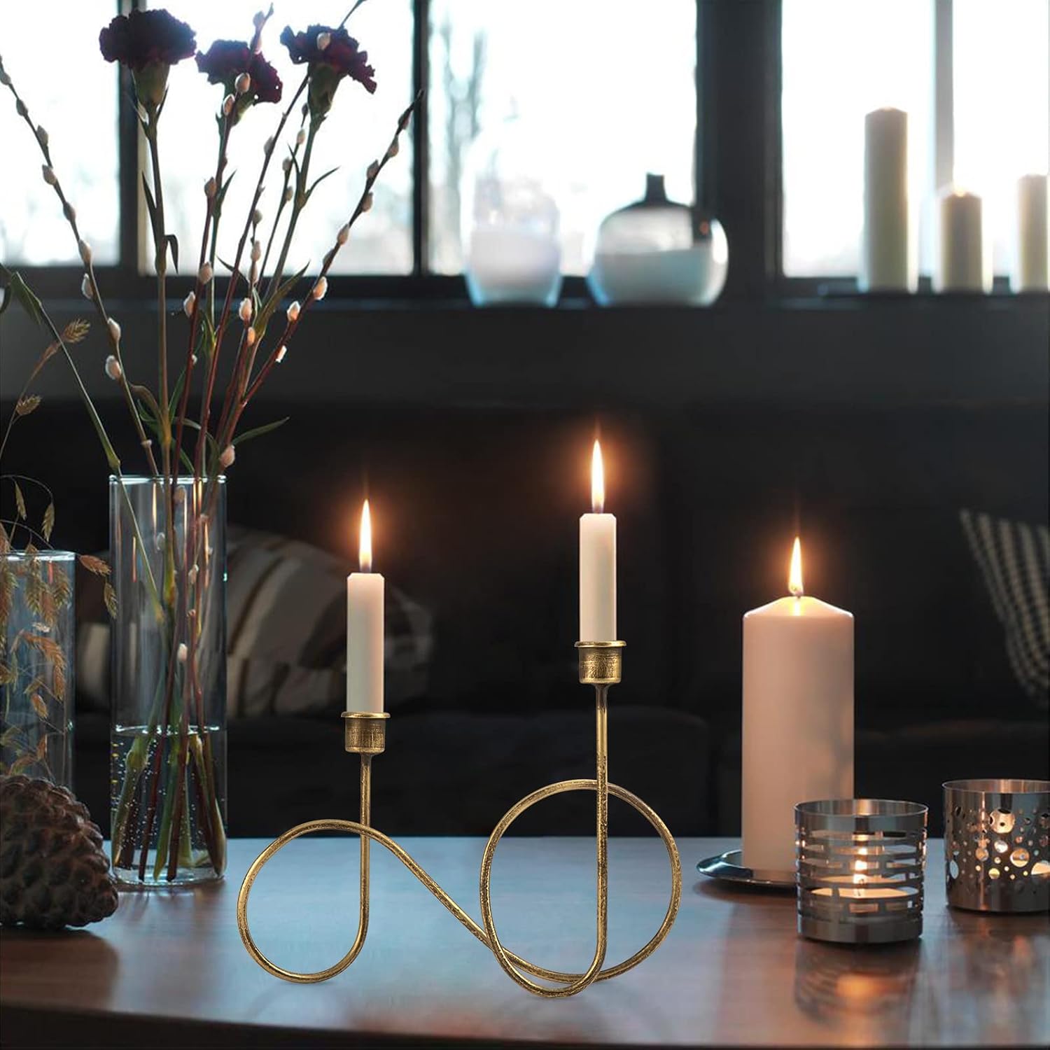 Twisted Brass Style Candle Holder, Candlestick Holder