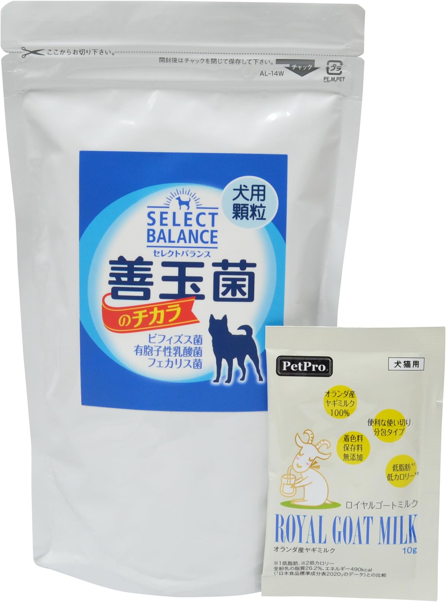 善玉菌のチカラ 犬用顆粒 300g ゴートミルク サプリセット