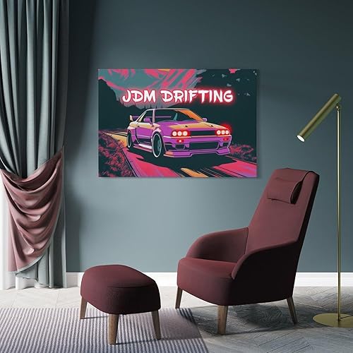 Miniatura 4 de R32 Jdm Car Synthwave - Pósteres retro para automóvil, para habitación, sala de estar, dormitorio, impresiones artísticas estéticas para decoración