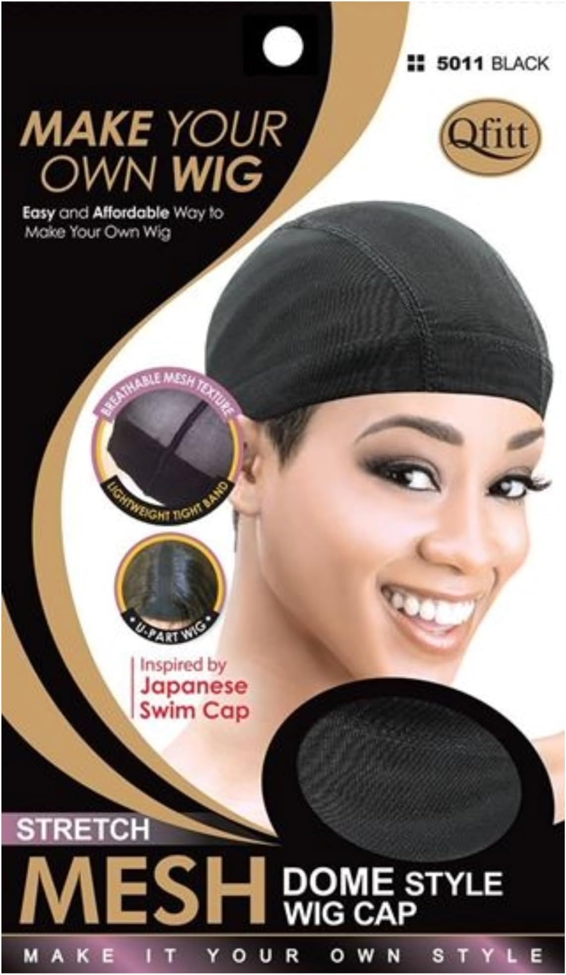 Mesh Dome Style Wig Cap by Qfitt 5011 Black