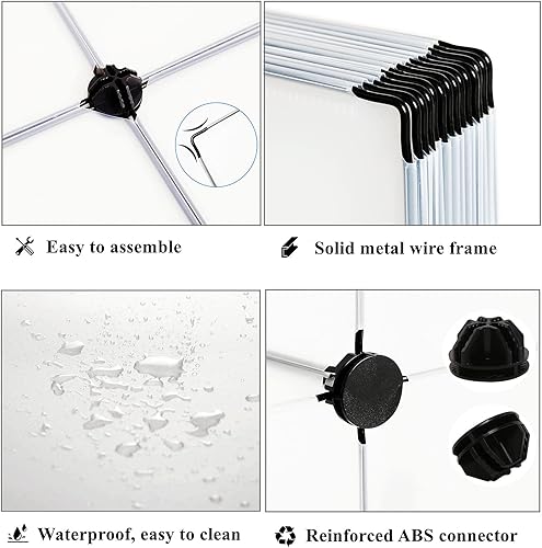 Miniatura 7 de AWTATOS Organizador de armario con 6 cubos de almacenamiento, estantes portátiles para armario, organizadores de ropa y almacenamiento apilables