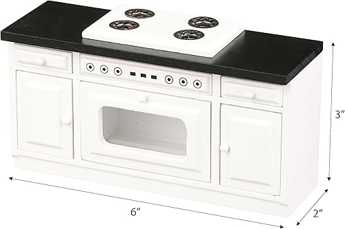 Miniatura 4 de Modern Dollhouse - Juego de gabinete de cocina para fregadero y estufa, accesorios para casas de muñecas en miniatura, encimera, blanco escala 112