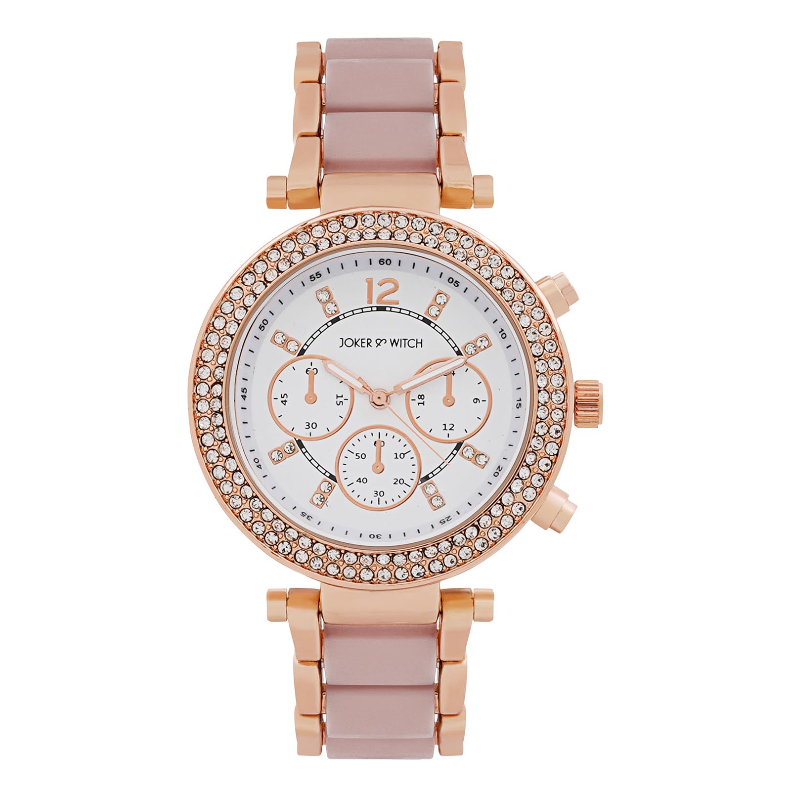 Joker & Witch Suzanne Rosegold and Lavender Ceramic Metallic Strap Watch for Women