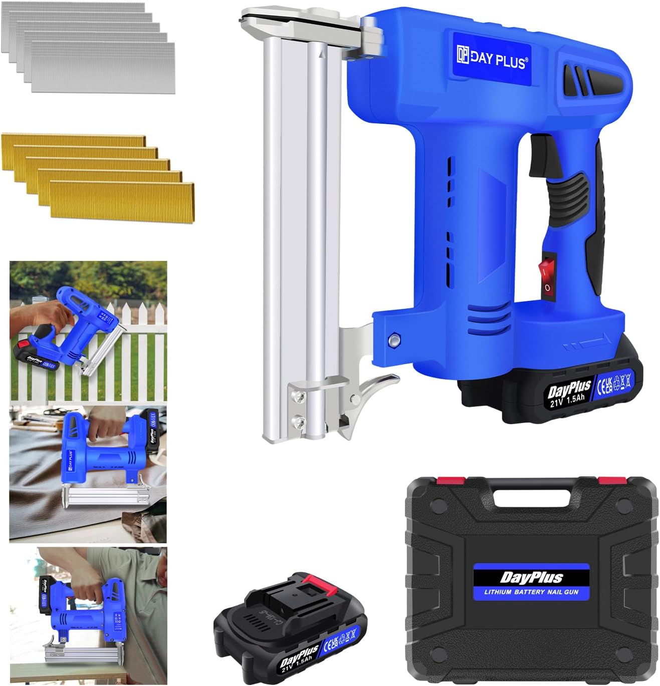 Brad Nailer 2 in 1 Nail Gun, Staple Gun for Wood Heavy Duty