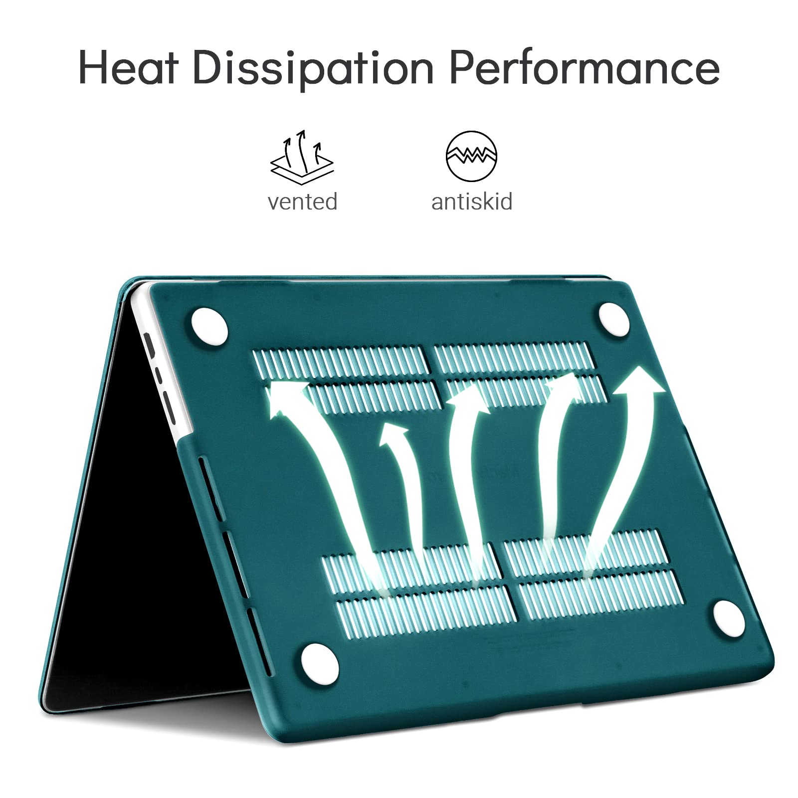 TECOOL Cover per MacBook Pro 14 Pollici M4 M3 M2 M1 Pro/Max 2021-2024 (A3401 A3185 A3112 A2992 A2918 A2779 A2442), Custodia Rigida Protettiva Sottile in Plastica e Copritastiera UE, Turchese Profondo