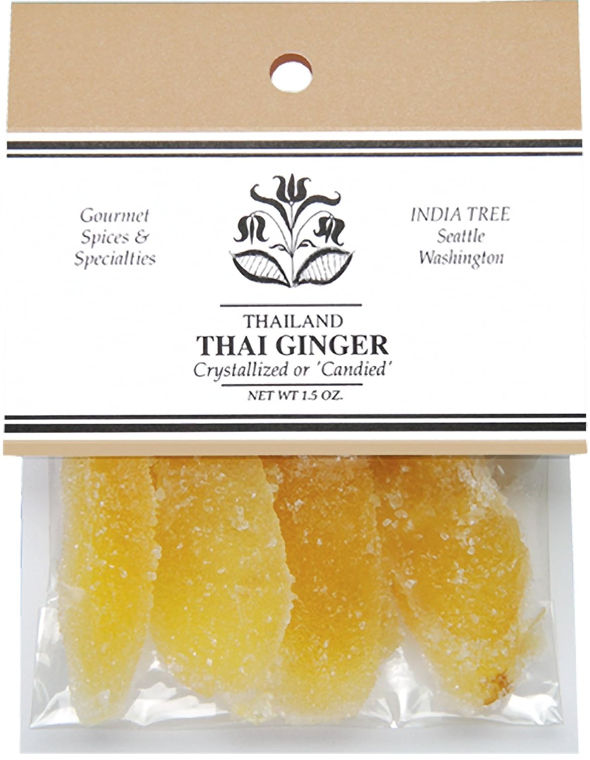 India Tree Ginger Candied Thai, 1.5-Ounce (Pack of 4)
