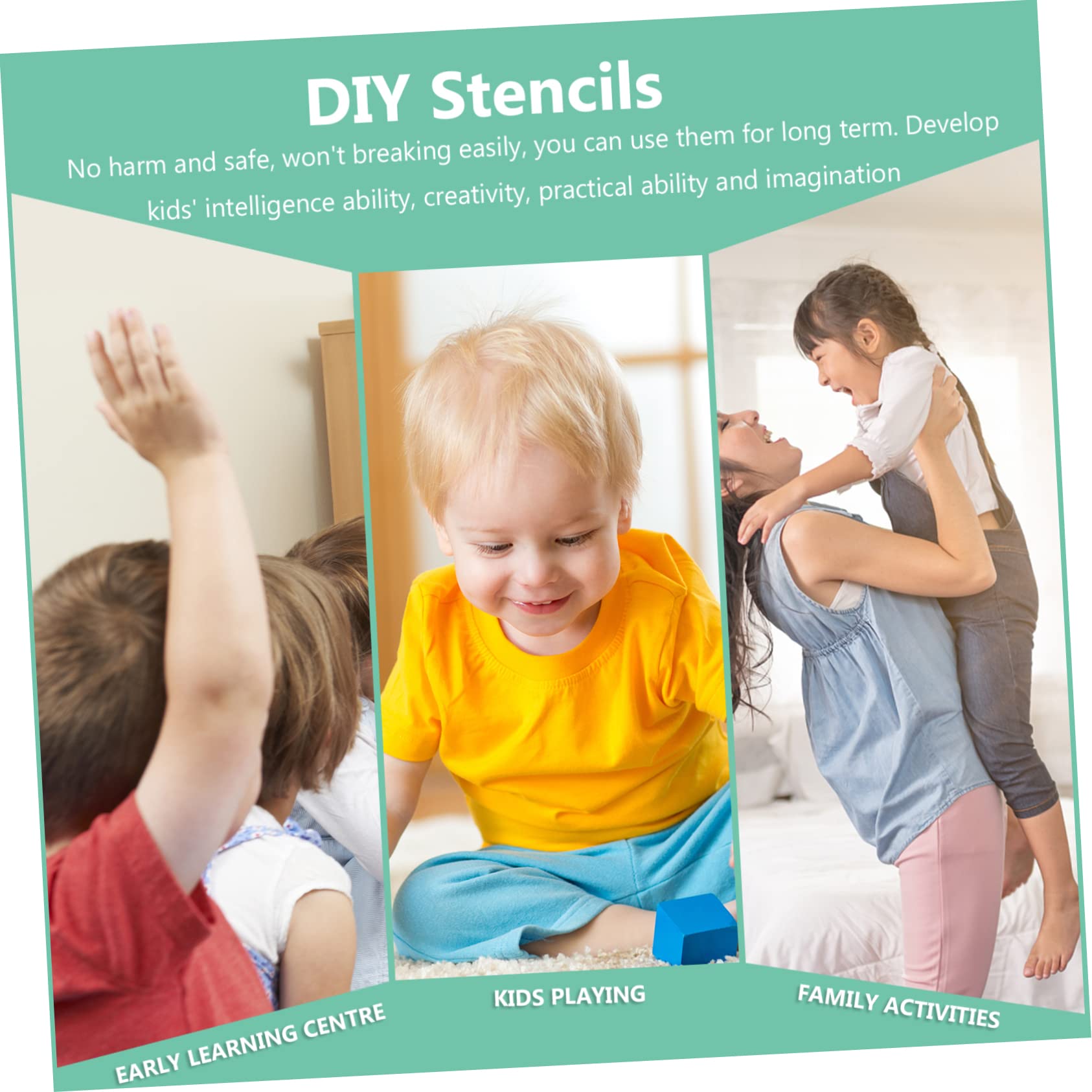 SEWOART Plantillas de Plástico de Dibujo 10 de Dinosaurios Reutilizables de Color Claro Fáciles de Limpiar y Creativas para Pintura Artística DIY Aerosol para Niños y Adultos