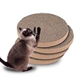 Extra Large Round Cat Scratcher Refill Pads - 15.7 Inch Diameter, 1 Inch Thick, Cardboard Scratching Board Replacement for Cats, 4 Pack