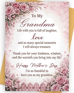 Happy Mothers Day Card for Grandma, Mothers Day Gifts for Grandma Mothers Day Gift
