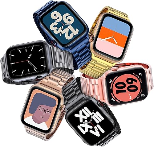 Vista 72 de EPULY - Correa de acero inoxidable, ejecutiva compatible con Apple Watch (iWatch) de 1.93, 1.77, 1.73, 1.65, 1.61, 1.57 y 1.50 pulgadas, unisex