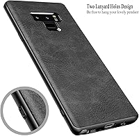 Vista 5 de SALAWAT Funda para Samsung Galaxy Note 9, delgada, de piel sintética, estilo vintage, a prueba de golpes, ligera, de poliuretano termoplástico