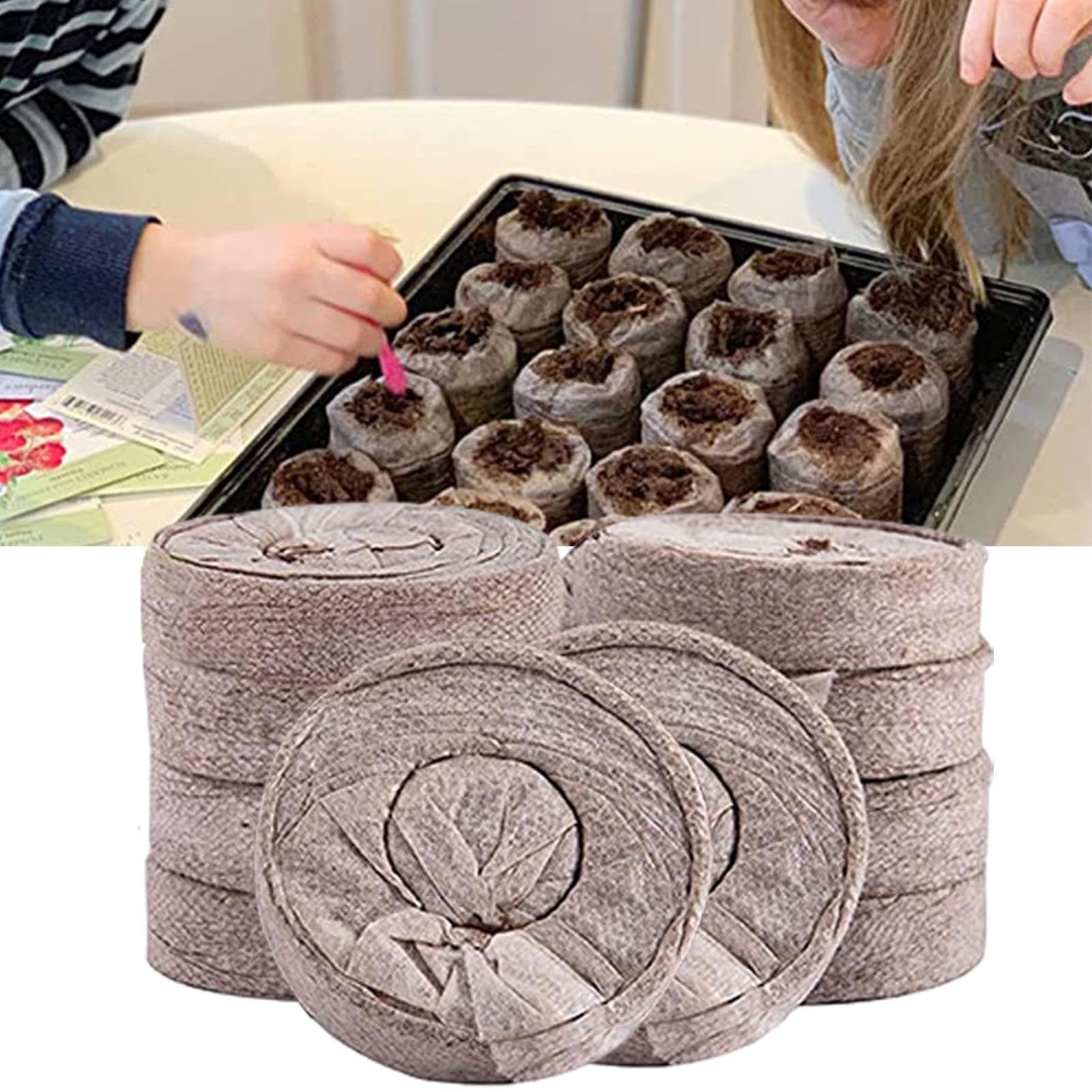 Pellets de suelo para inicio de plantas, vainas de turba - 50 Uds. De bolitas de tierra comprimidas para iniciar plantas,Suelo de jardín para plantas de inicio a granel, compacto y conveniente, para c