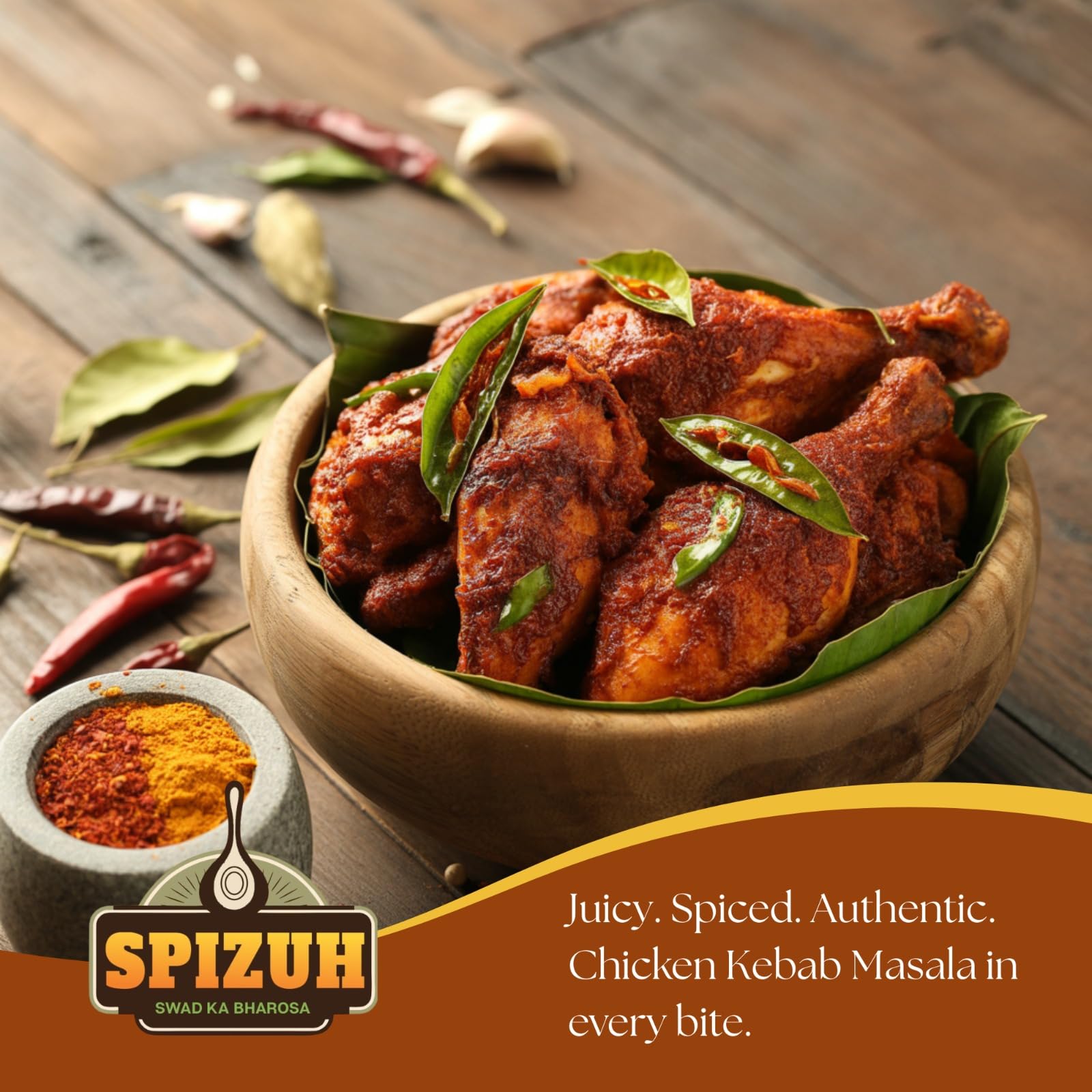 SPIZUH Chicken Kabab Masala – Authentic Indian Blend for Juicy, Tender & Flavorful Kababs | Premium BBQ, Tandoori & Grill Spice Mix | Perfect for Home Cooking & Party Recipes | 500gm - Image 5 thumbnail
