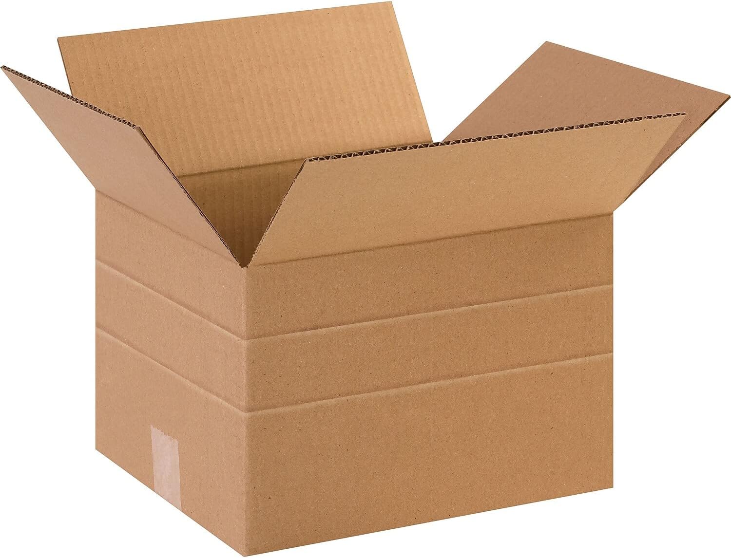 The Packaging Wholesalers 12 x 10 x 8 Inches Multi-Depth 6, 4-Inch Shipping Boxes, 25-Count (BS121008MD)