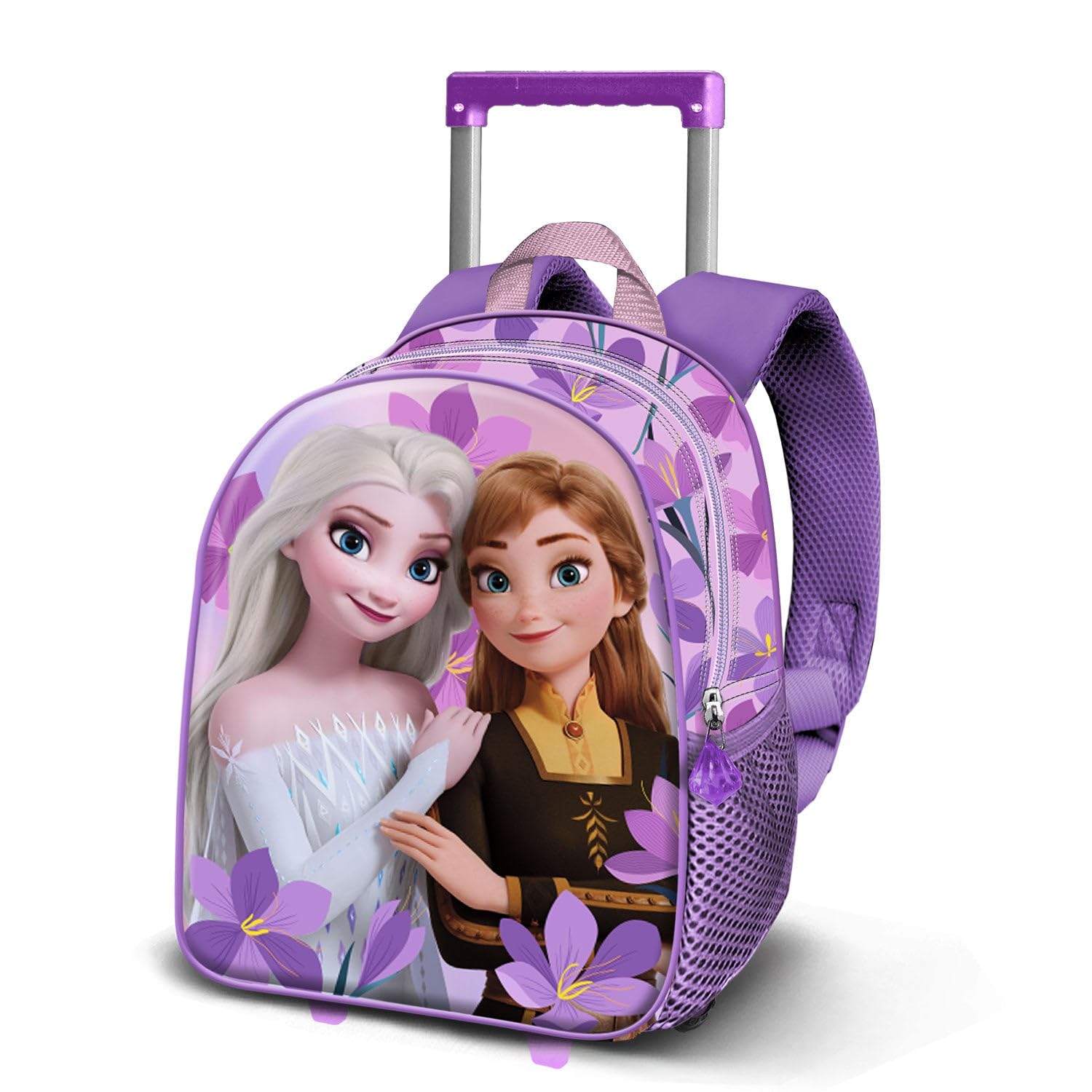 Disney Frozen 2 Violet-Small 3D Backpack with Wheels, Lilac, 26 x 34 cm, Capacity 7 L