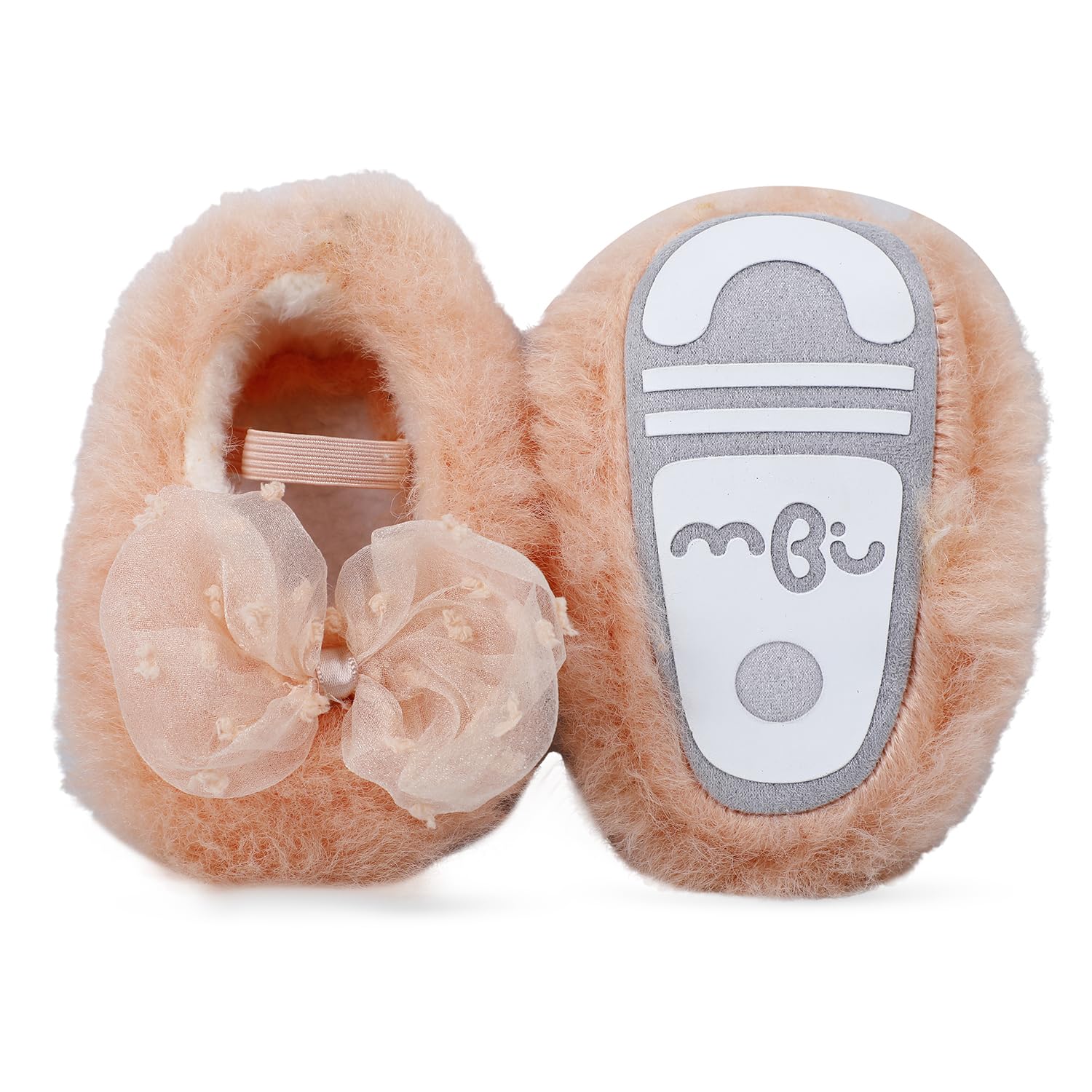 Baby Moo Bow Applique Warm Furry Booties | Soft Comfortable Indoor & Outdoor Boots | Newborn Cozy Fleece Shoes | All Occassions - Peach (B0CCLGZZCJ) Amazon Price History, Amazon Price Tracker