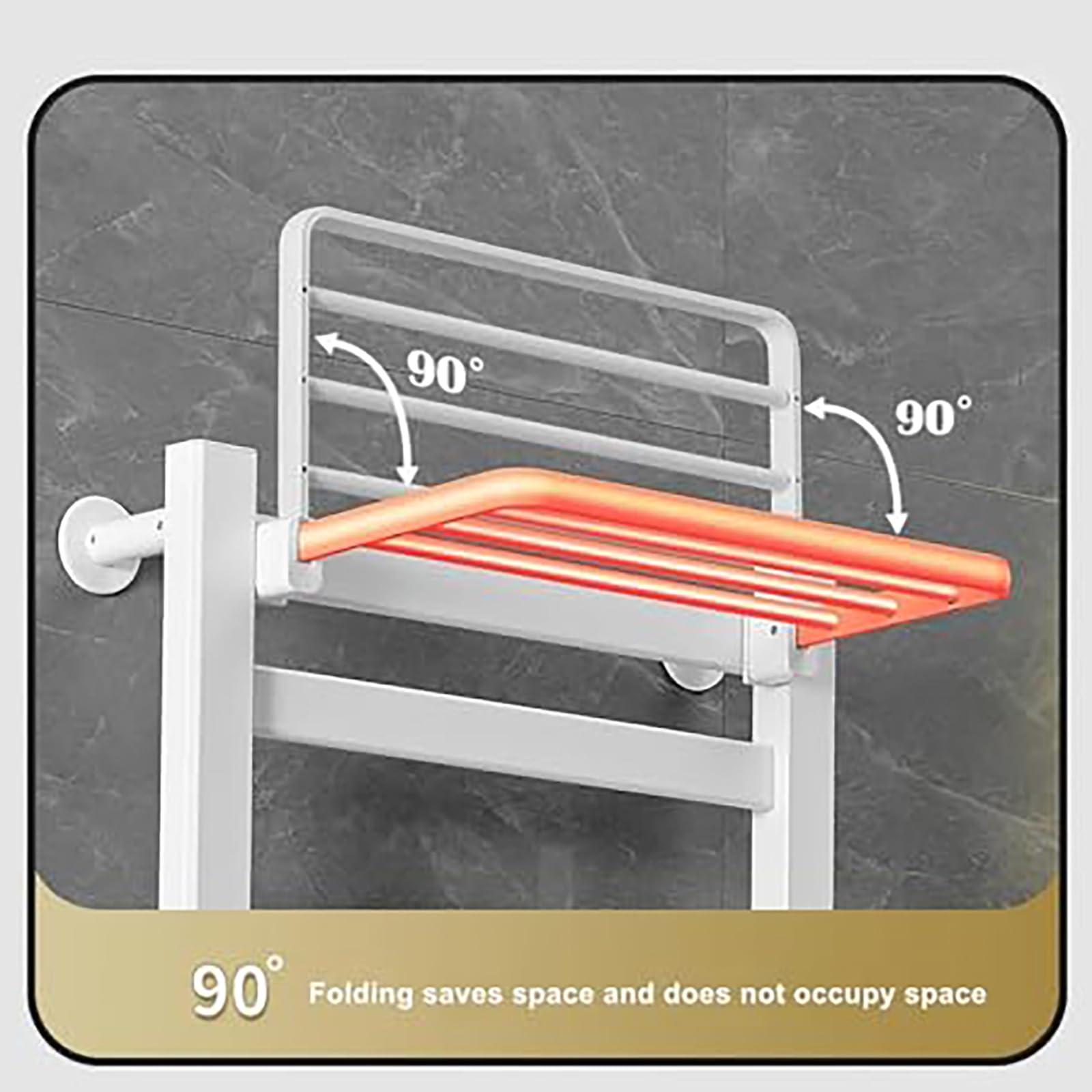 Toallero eléctrico con calefacción, calentador de toallas de pared con pantalla táctil digital, termostato de 35-60 °C, temporizador de 0-8 horas, aluminio, impermeable, para baño