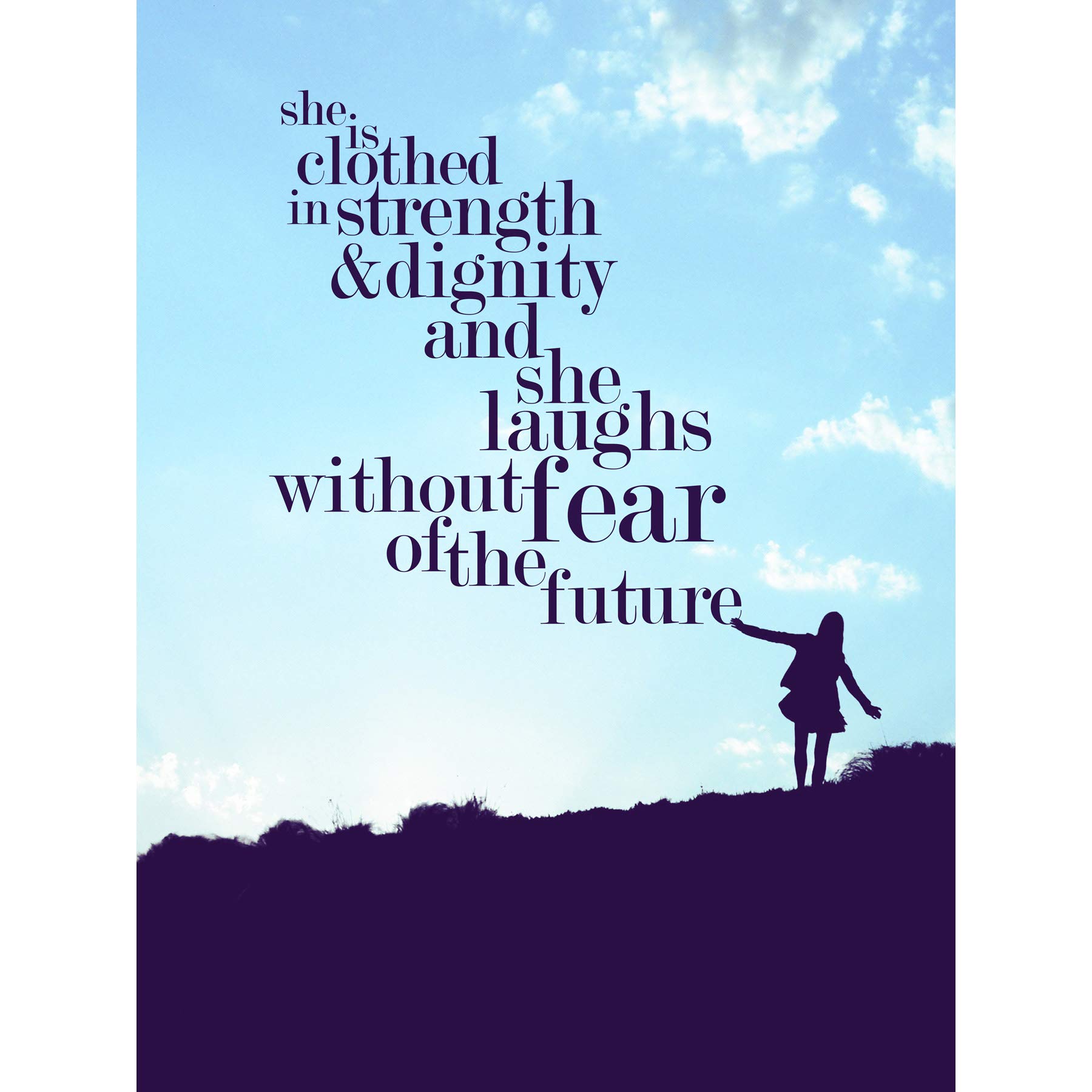 Quote She Dressed Strength Dignity Large Wall Art Print